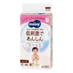 Japoniškos MOONY NATURAL sauskelnės, M, 6-11 kg, 46 vnt.