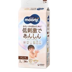 Japoniškos MOONY NATURAL sauskelnės-kelnaitės, L, 9-14 kg, 36 vnt.