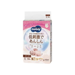 Japoniškos MOONY NATURAL sauskelnės, S, 4-8 kg, 54 vnt.