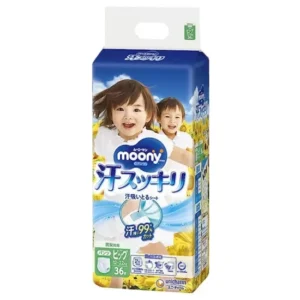 Japoniškos MOONY Ase Kaku sauskelnės-kelnaitės BIG, 12-22 kg, 36 vnt..