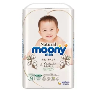 Japoniškos MOONY NATURAL sauskelnės-kelnaitės M, 5-10 kg, 46 vnt.