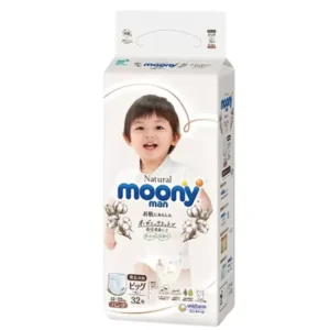 Japoniškos MOONY NATURAL sauskelnės-kelnaitės, XL, 12-22 kg, 32 vnt.