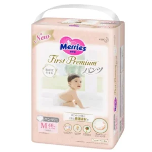 MERRIES First Premium sauskelnės-kelnaitės, M, 6-11kg, 46 vnt.