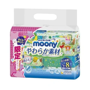 Moony drėgnų servetėlių komplektas 8x76vnt.